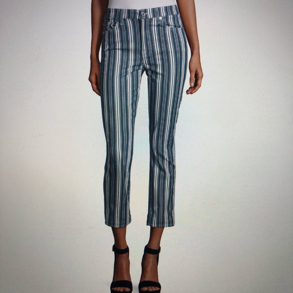 7 for all mankind high rise stripped jeans